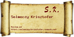 Selmeczy Krisztofer névjegykártya